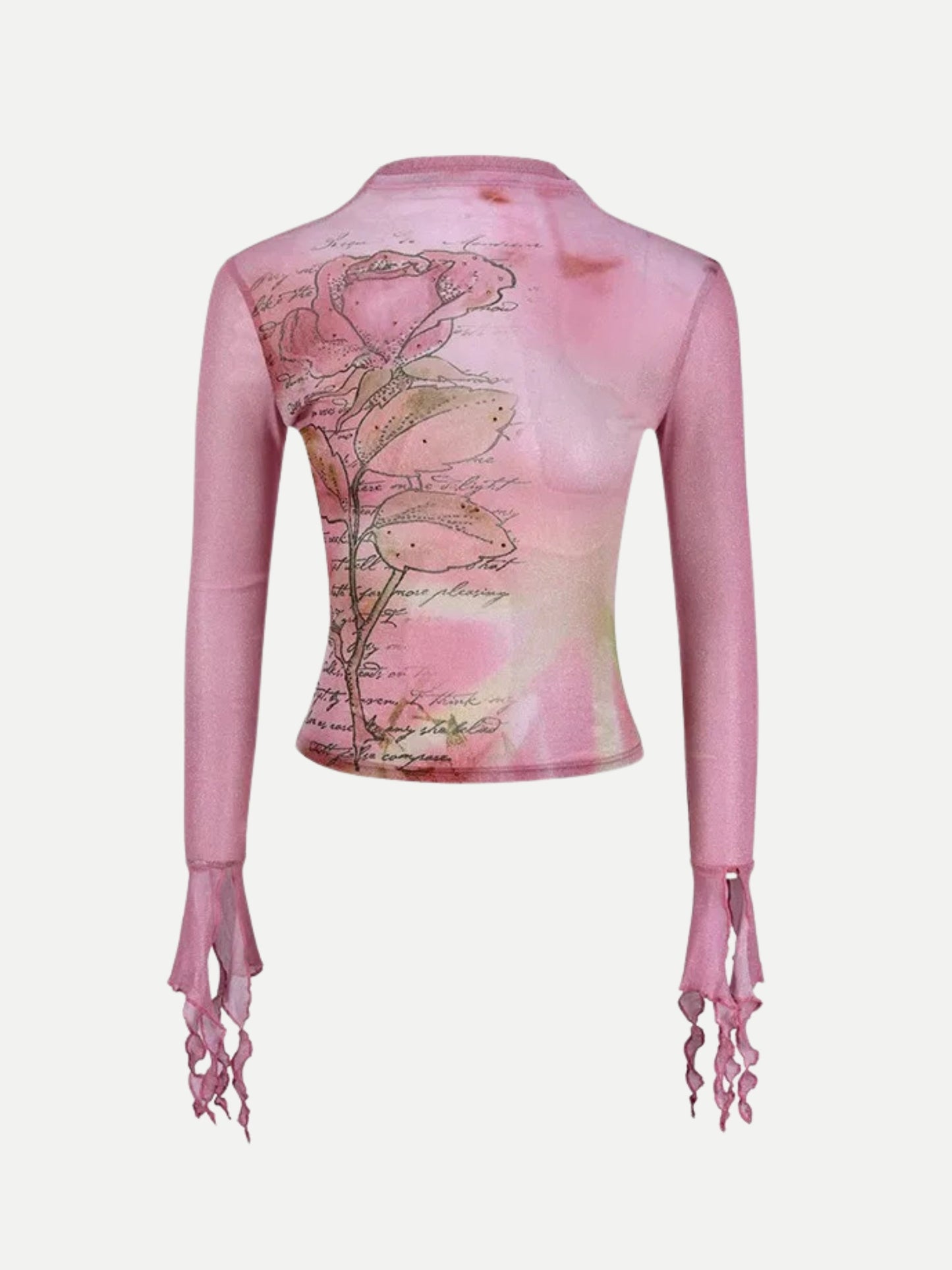 Y2K Ruffled Cuffs Top
