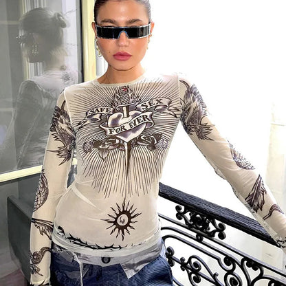 Y2K Sacred Heart Top