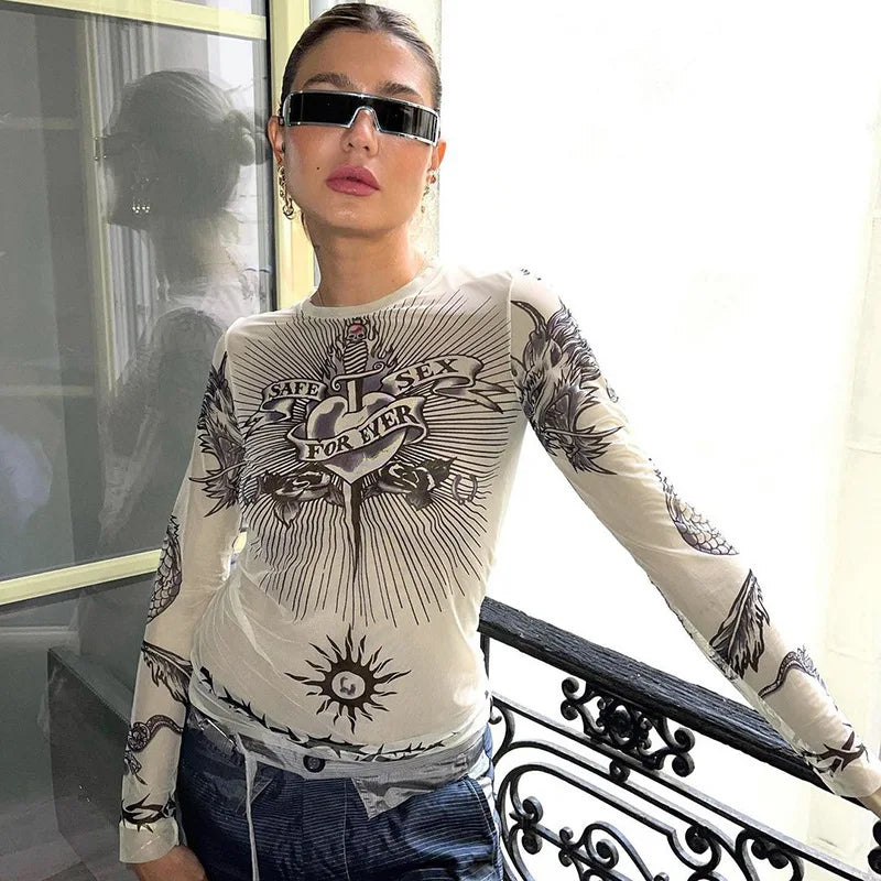 Y2K Sacred Heart Top