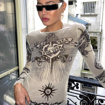 Y2K Sacred Heart Top