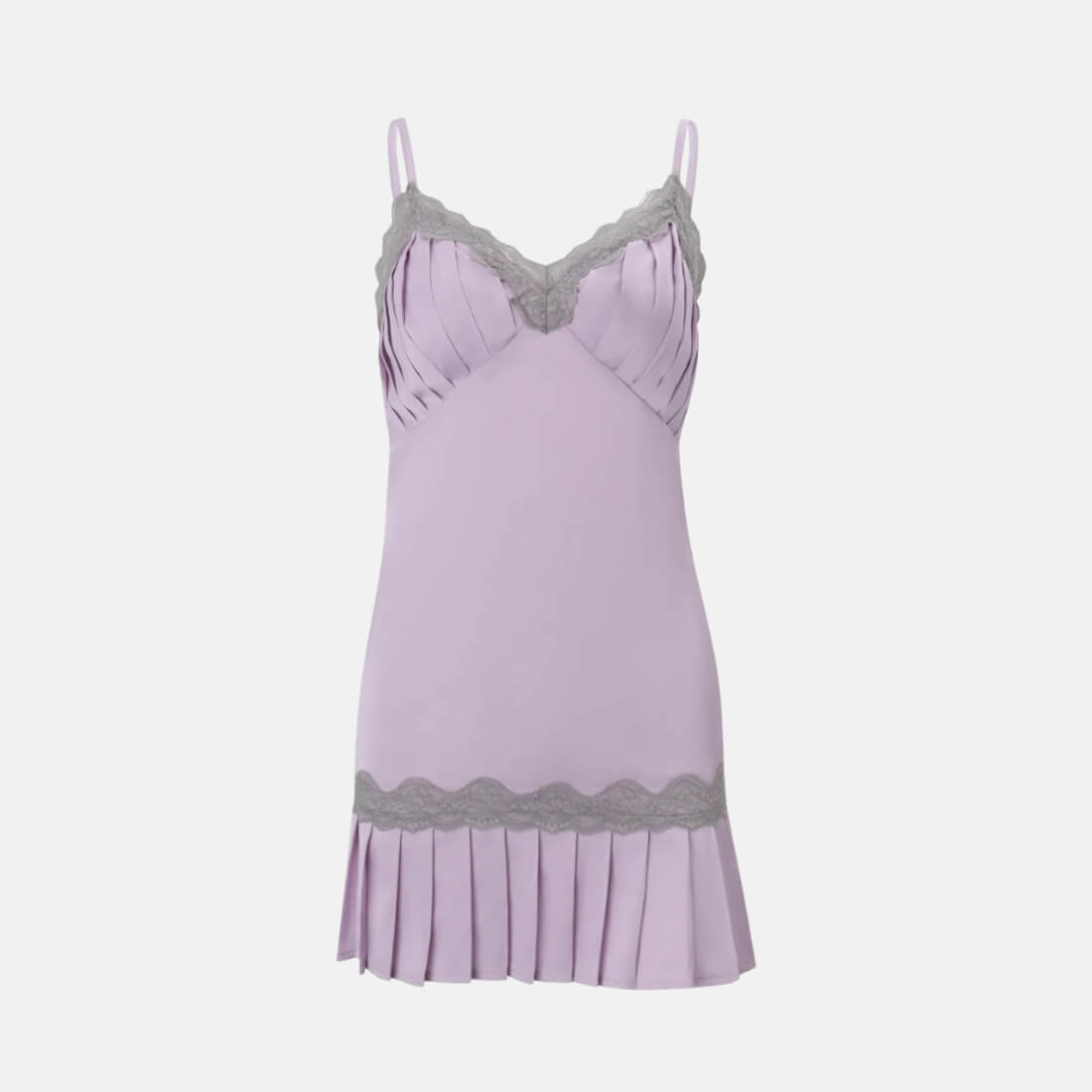 Y2K Satin Pleated Mini Dress