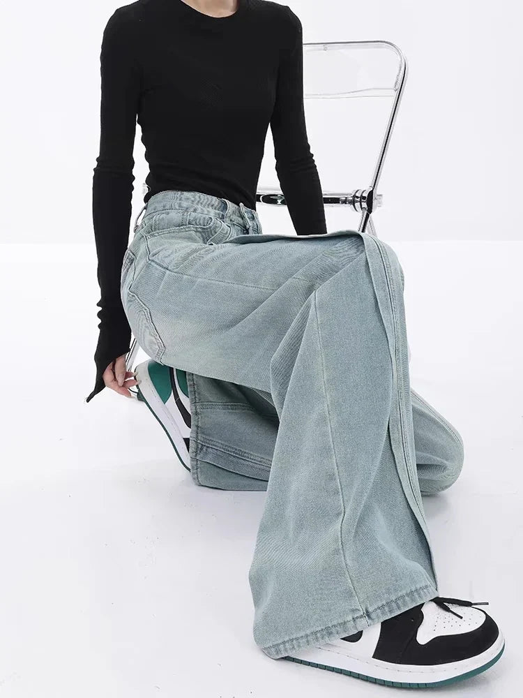 Y2K Seam Line Wide Leg Jeans