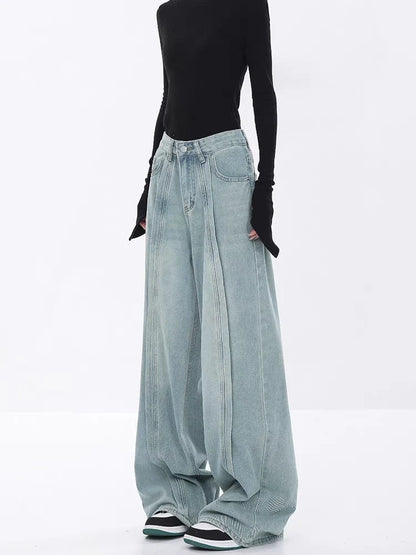 Y2K Seam Line Wide Leg Jeans