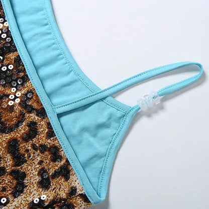 Y2K Sequin Leopard Crop Top