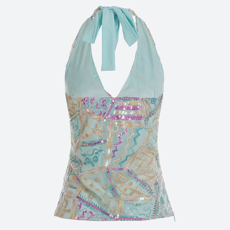 Sequined Halter Top