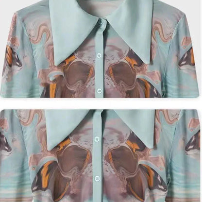 Y2K Sheer Button Up Mesh Shirt
