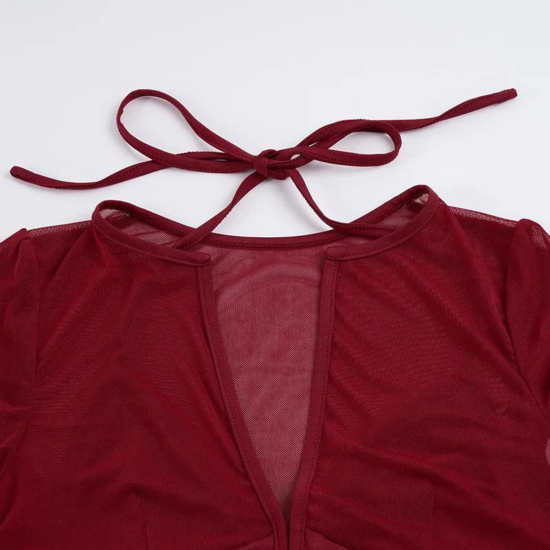 Y2K Sheer Keyhole Top