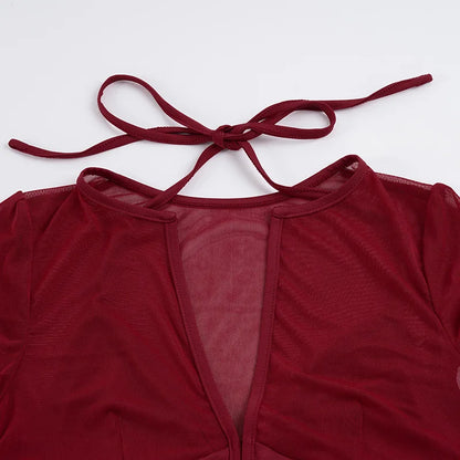 Y2K Sheer Keyhole Top