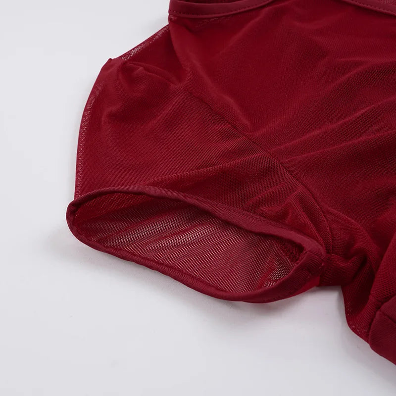Y2K Sheer Keyhole Top