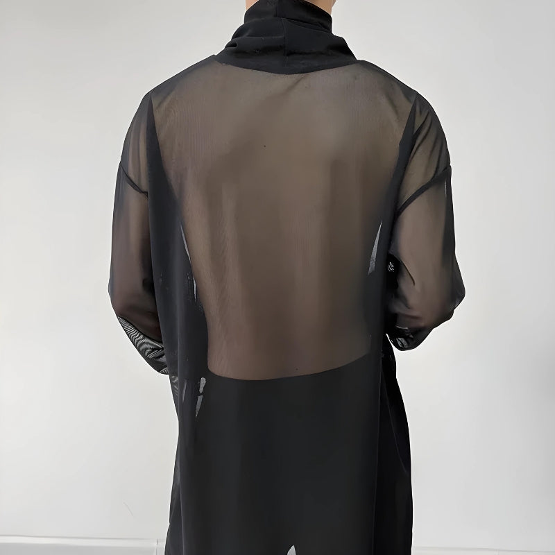 Y2K Sheer Turtle Neck Top