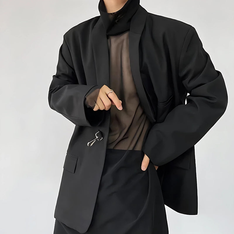 Y2K Sheer Turtle Neck Top