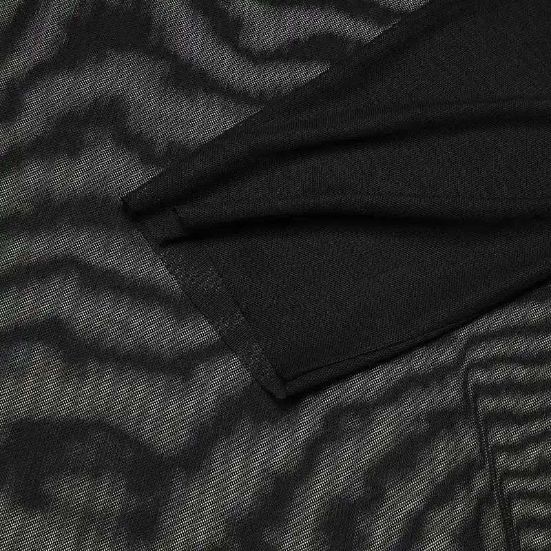 Y2K Sheer Turtle Neck Top