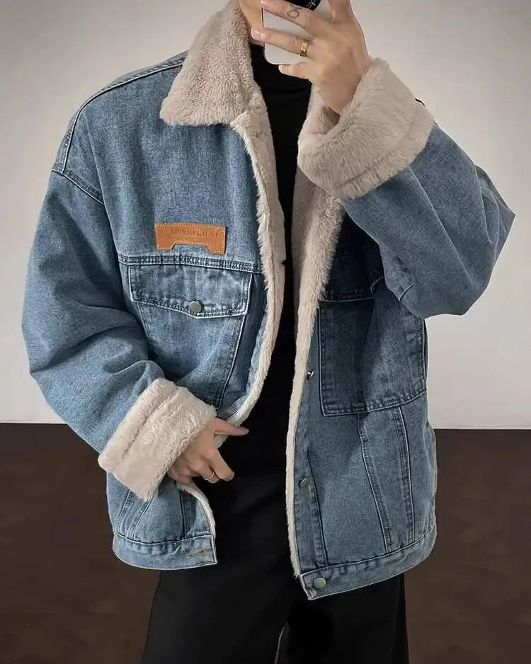 Y2K Sherpa Denim Jacket