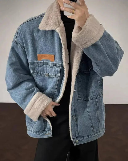 Y2K Sherpa Denim Jacket