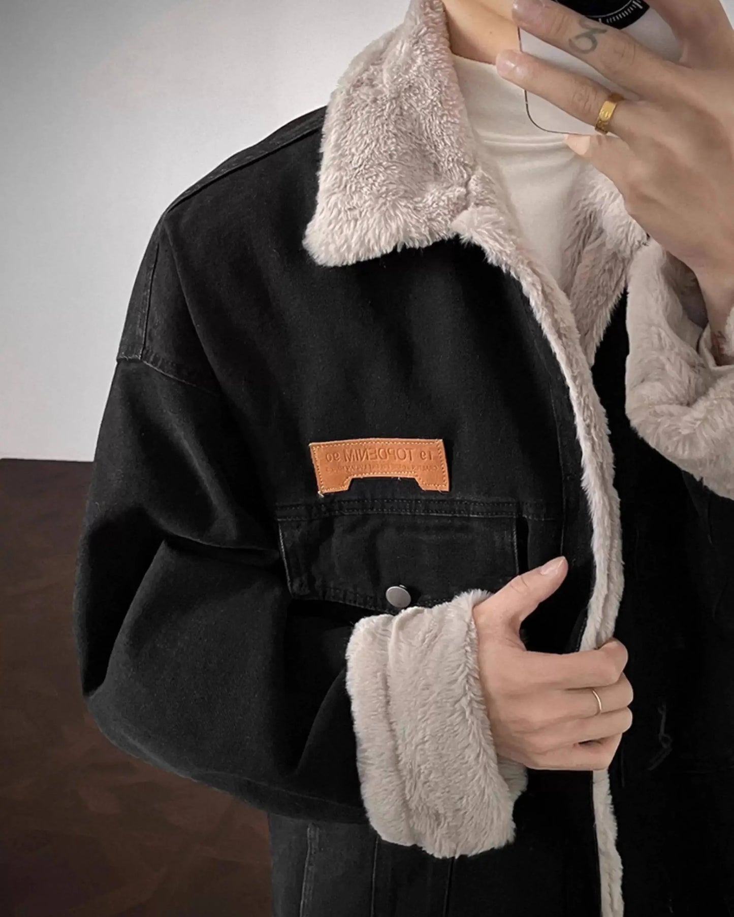 Y2K Sherpa Denim Jacket