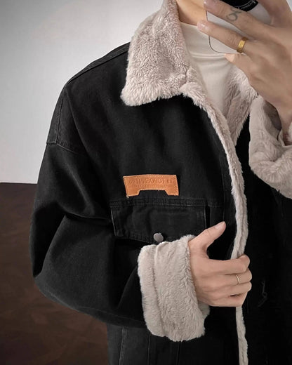 Y2K Sherpa Denim Jacket