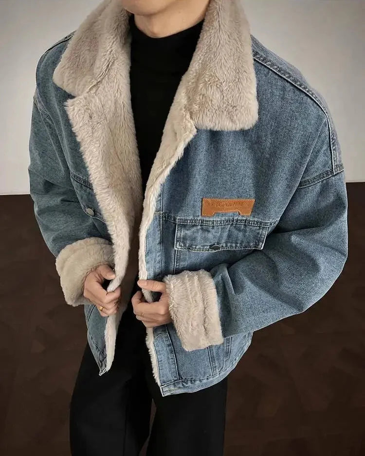 Y2K Sherpa Denim Jacket