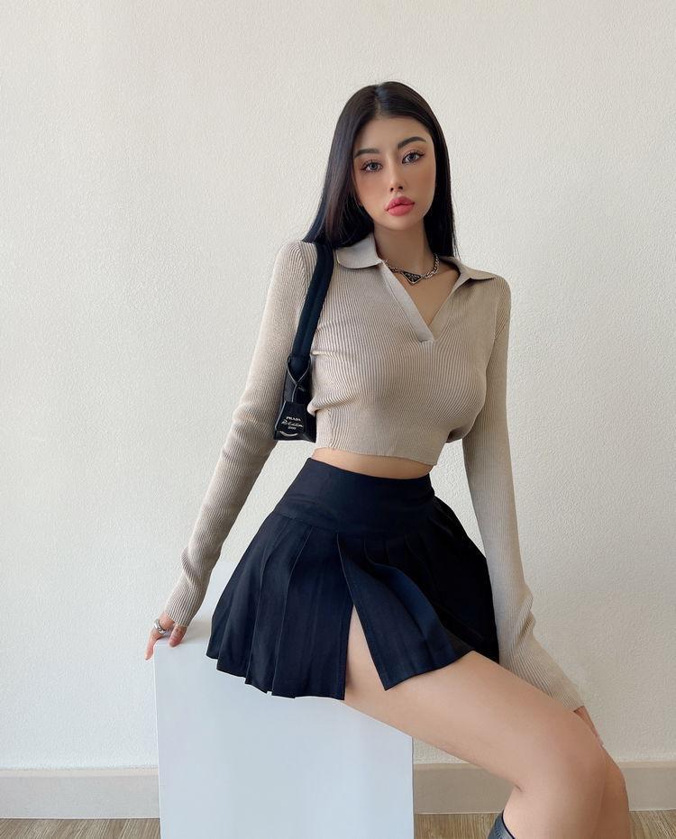 Y2K Side Slit Mini Skirt