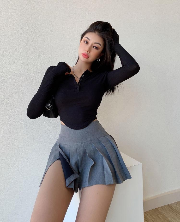 Y2K Side Slit Mini Skirt