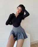 Trendy Y2K Side Slit Mini Skirt for Chic Summer Style
