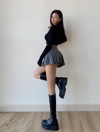 Y2K Side Slit Mini Skirt