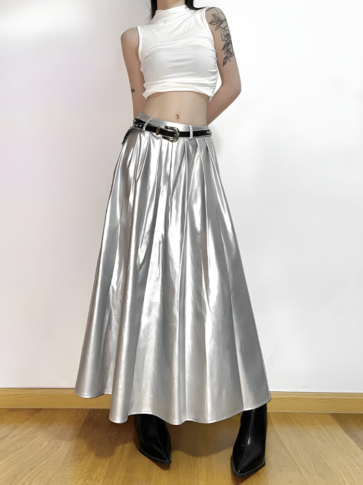 Y2K Silver Maxi Dress