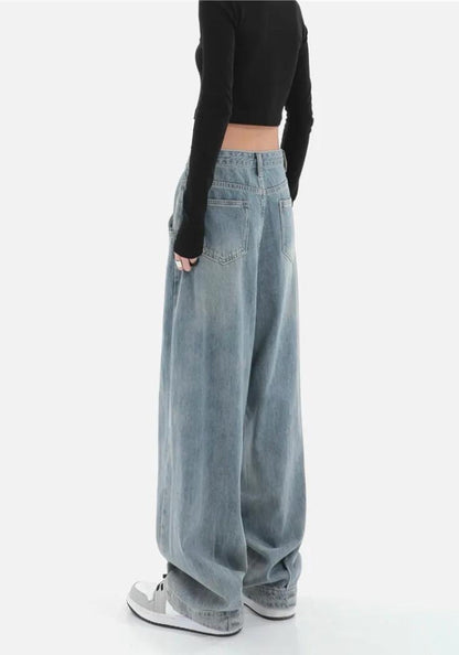 Y2K Skater Pleated Baggy Jeans
