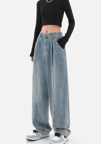 Y2K Skater Pleated Baggy Jeans