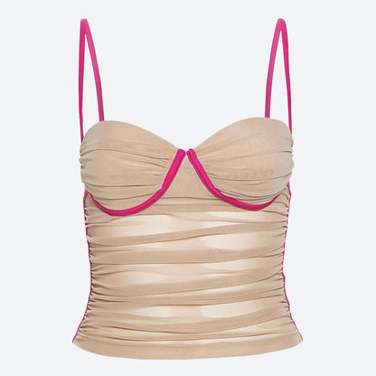 Y2K Skin Colored Mesh Top