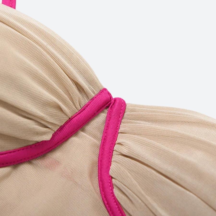 Y2K Skin Colored Mesh Top