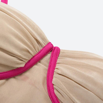Y2K Skin Colored Mesh Top