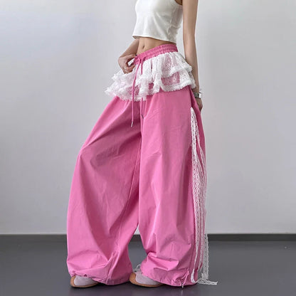 Y2K Skirted Parachute Pants