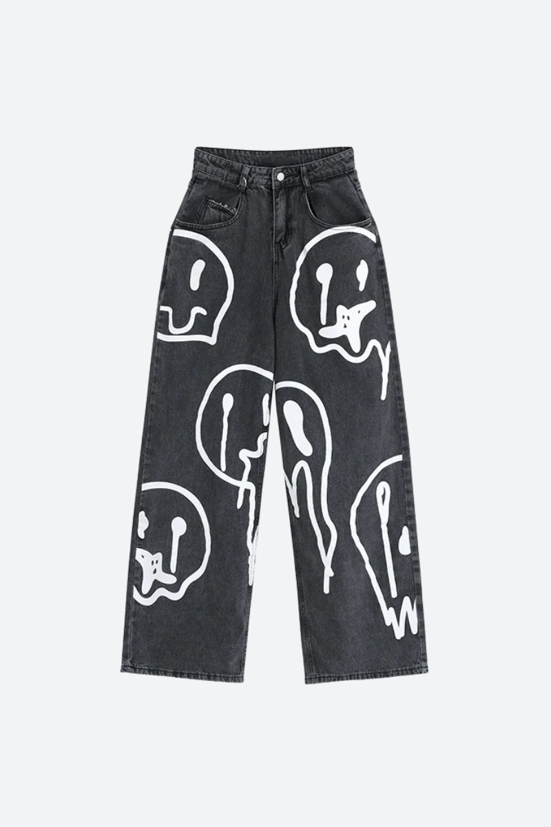 Y2K Smiley Jeans