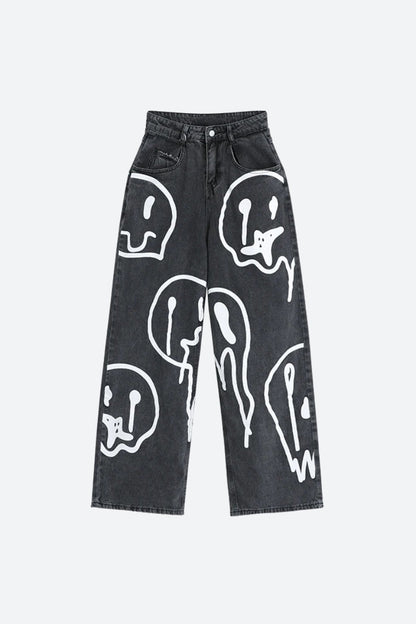Y2K Smiley Jeans