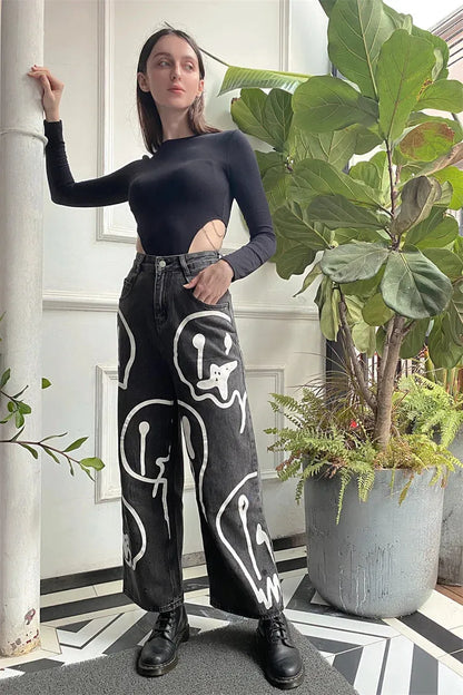 Y2K Smiley Jeans