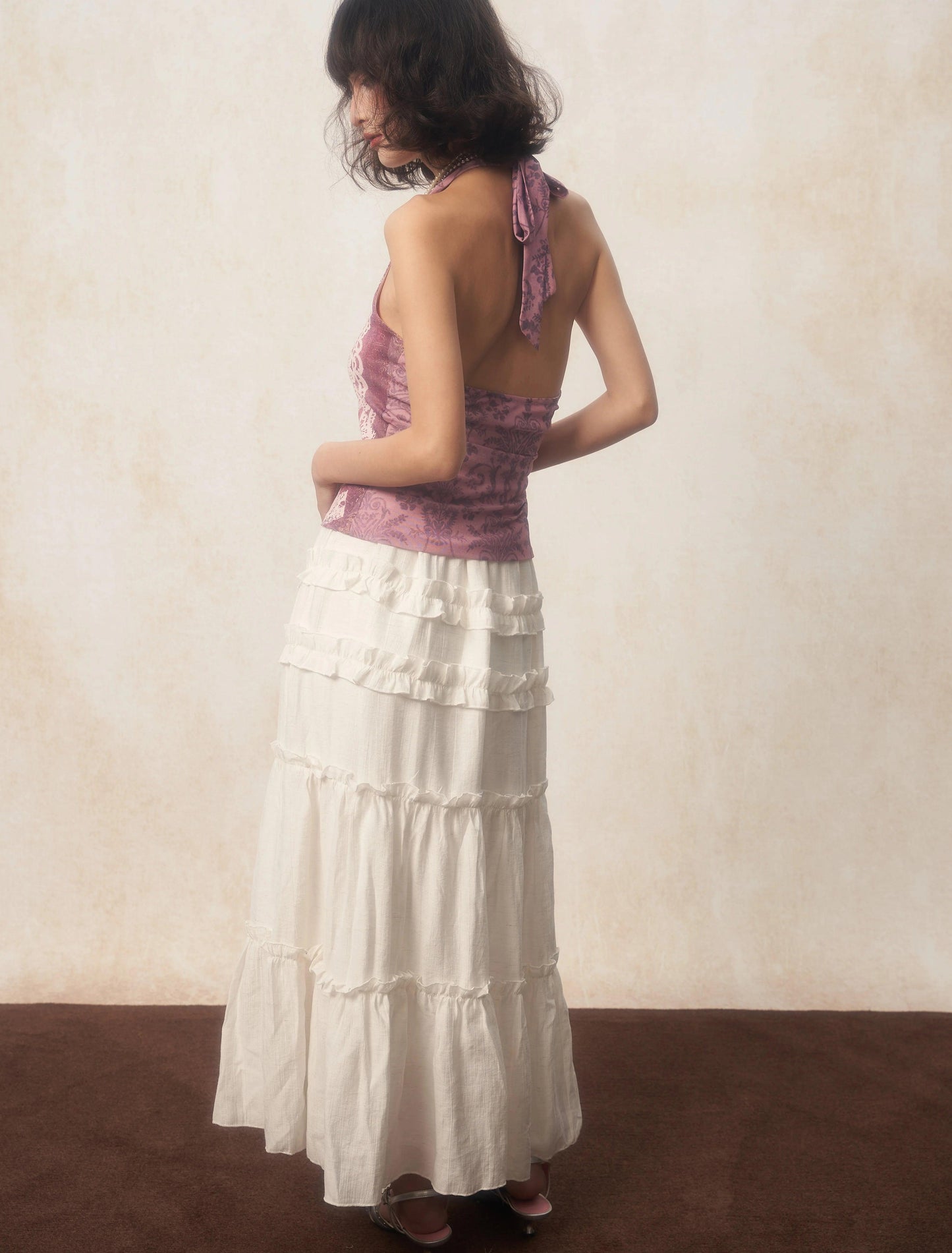 Y2K Soft Girl Rose Halter Top