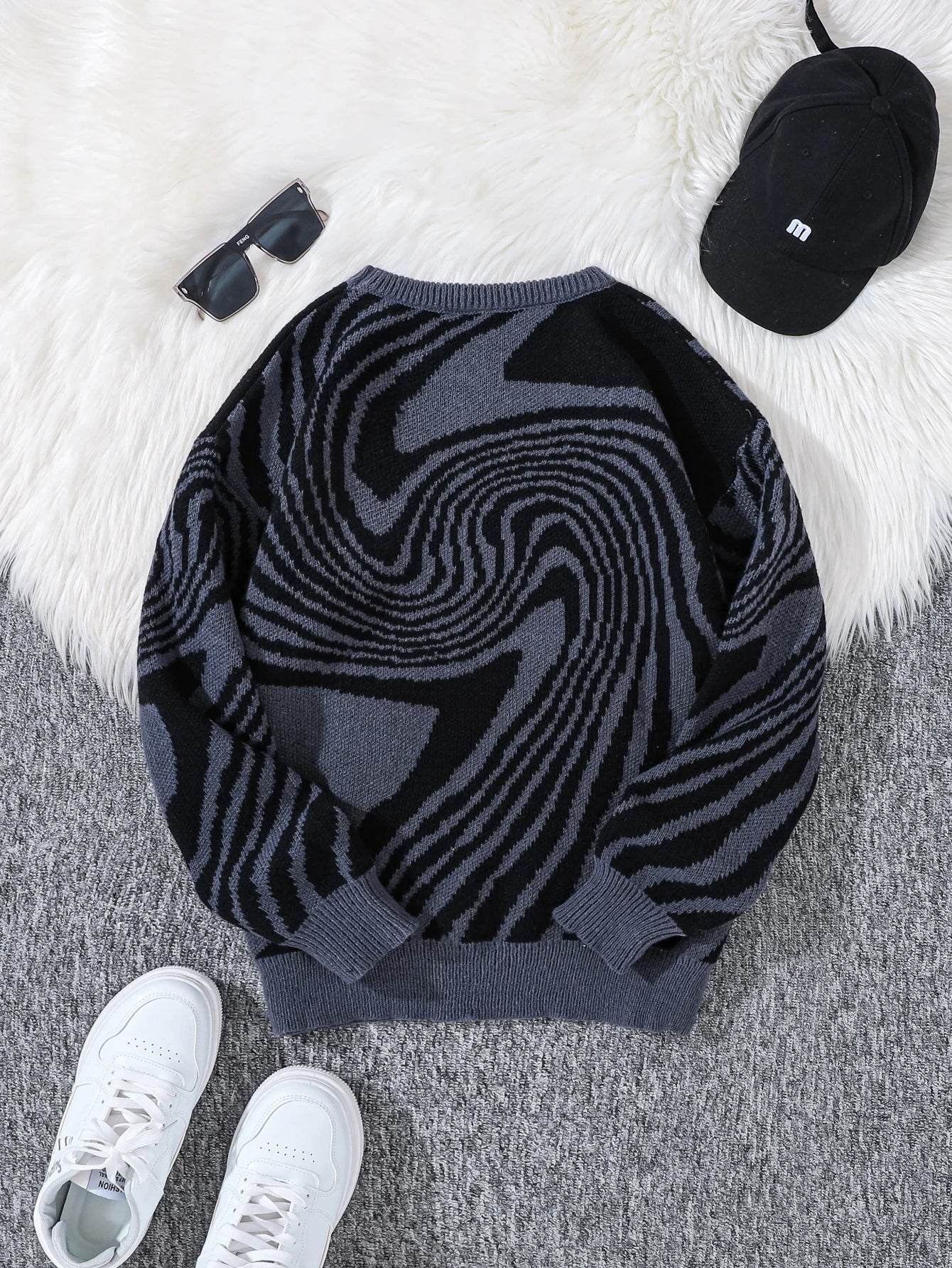 Y2K Spiral Pullover Sweater