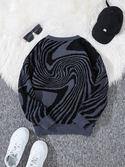 Y2K Spiral Pullover Sweater
