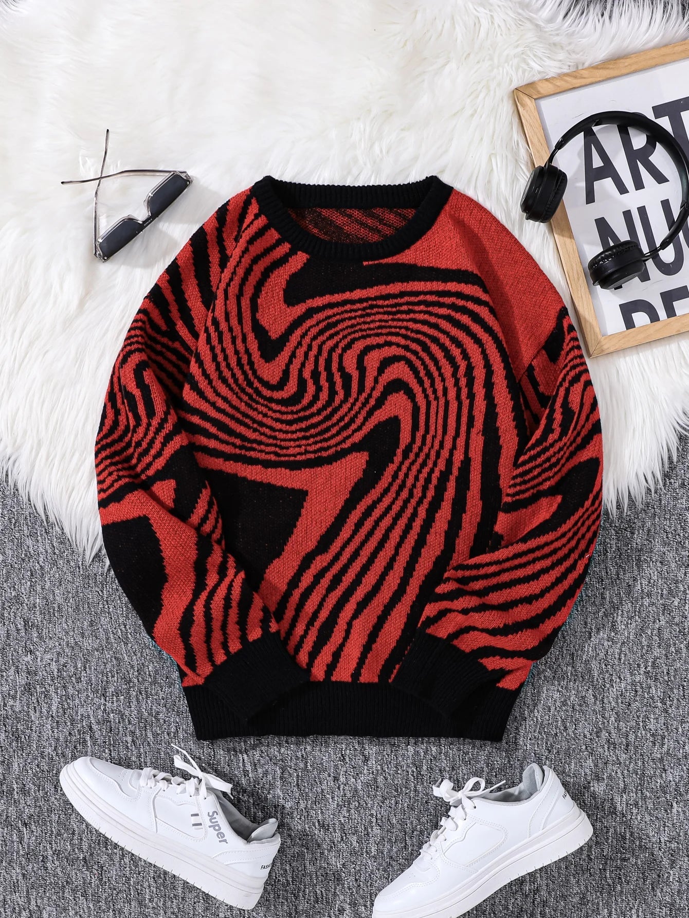 Y2K Spiral Pullover Sweater