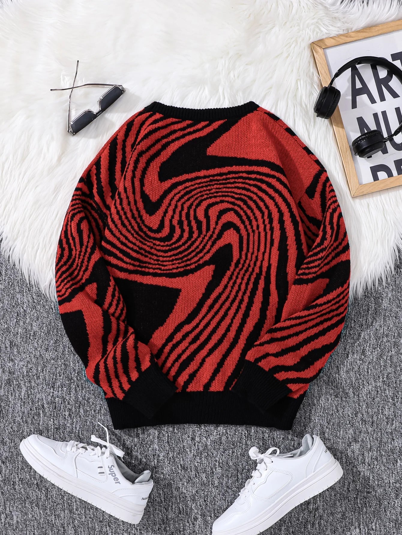 Y2K Spiral Pullover Sweater