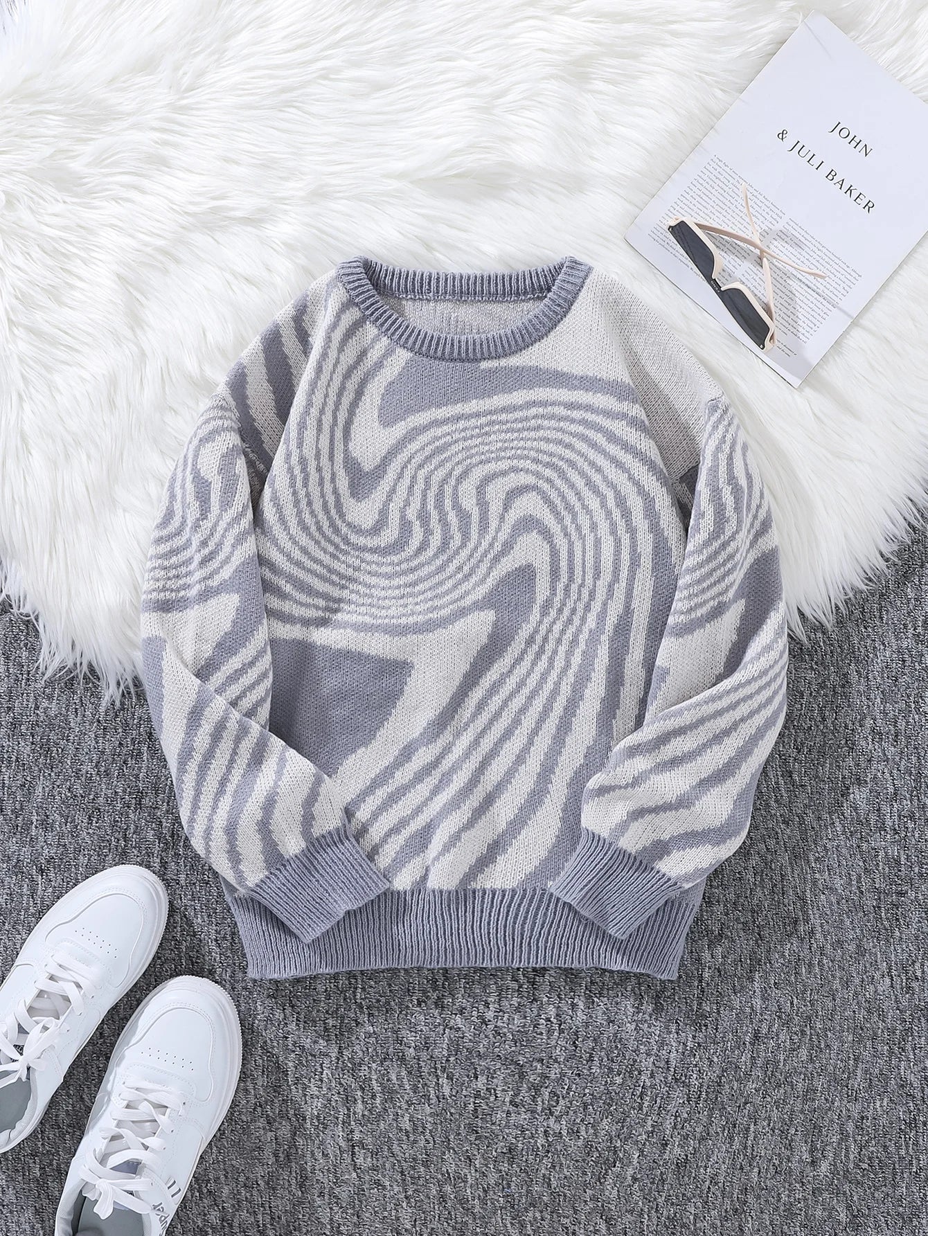 Y2K Spiral Pullover Sweater