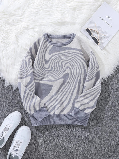 Y2K Spiral Pullover Sweater