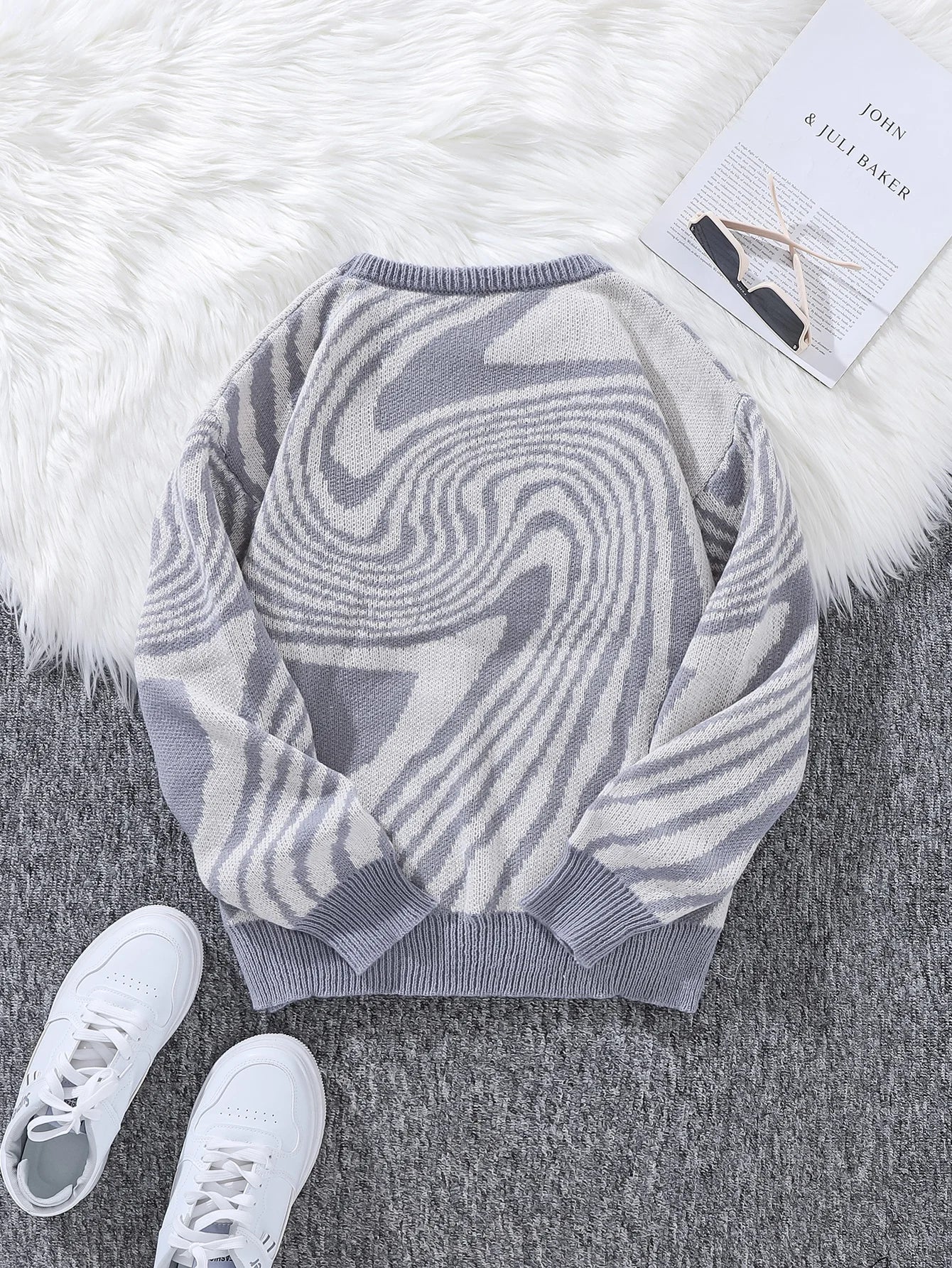 Y2K Spiral Pullover Sweater