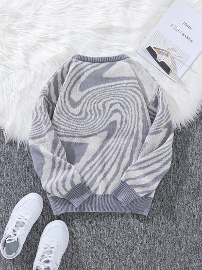 Y2K Spiral Pullover Sweater
