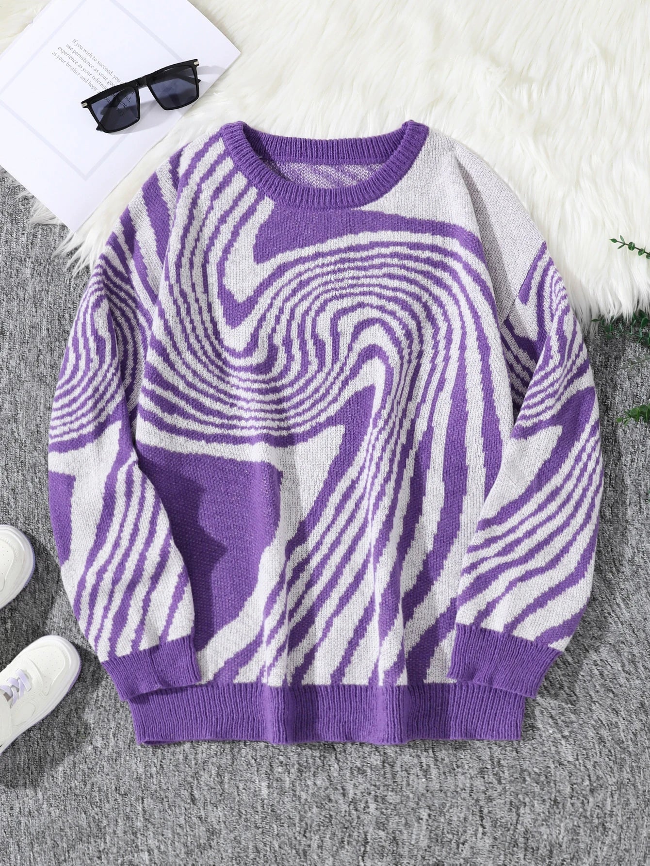 Y2K Spiral Pullover Sweater