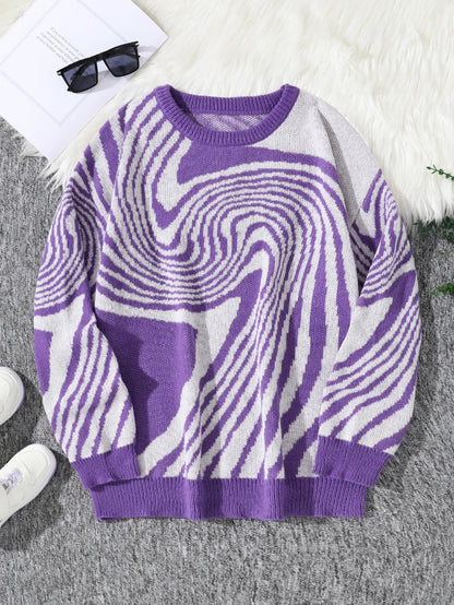 Y2K Spiral Pullover Sweater