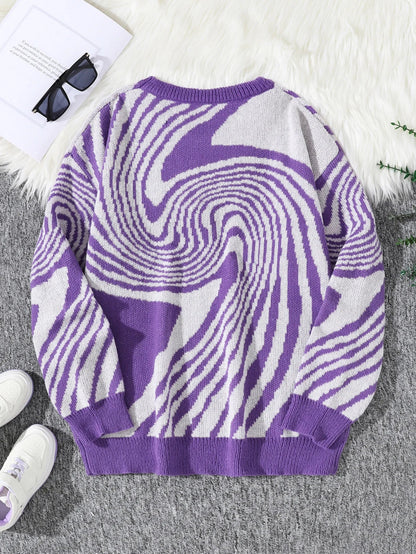 Y2K Spiral Pullover Sweater
