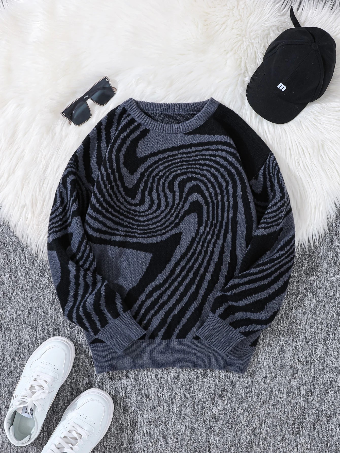 Y2K Spiral Pullover Sweater
