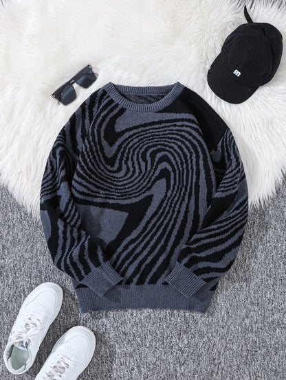 Y2K Spiral Pullover Sweater