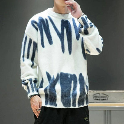 Y2K Spray Paint Knitted Sweater